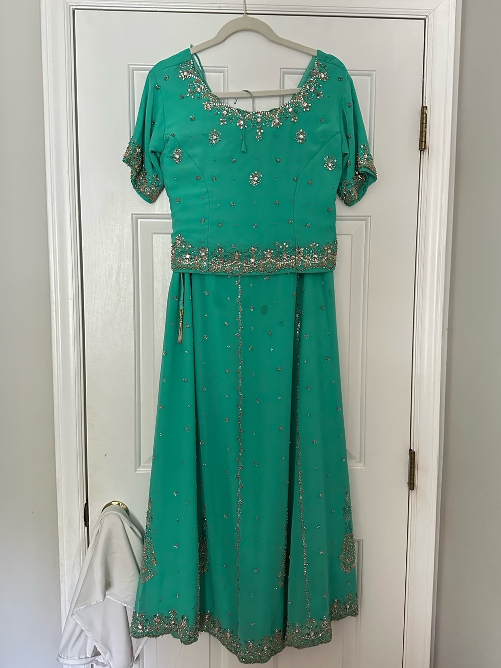 Embellished Teal Women's Dress Set